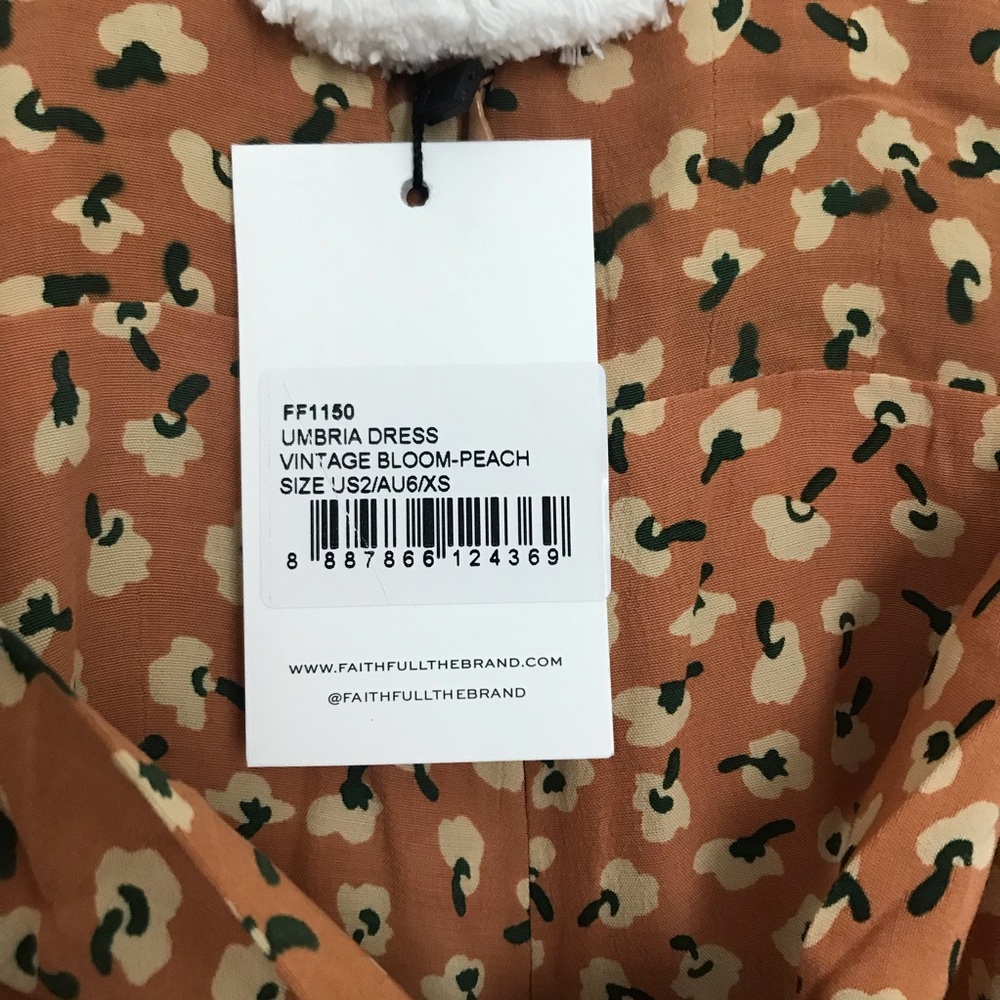 NWT Faithfull The Brand Umbria Dress Bloom-Peach - Picture 4 of 6